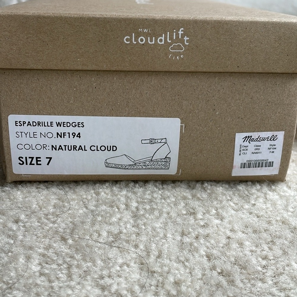 Madewell Evelina Espadrille in color cloud lining. NIB size 7 - Picture 6 of 6